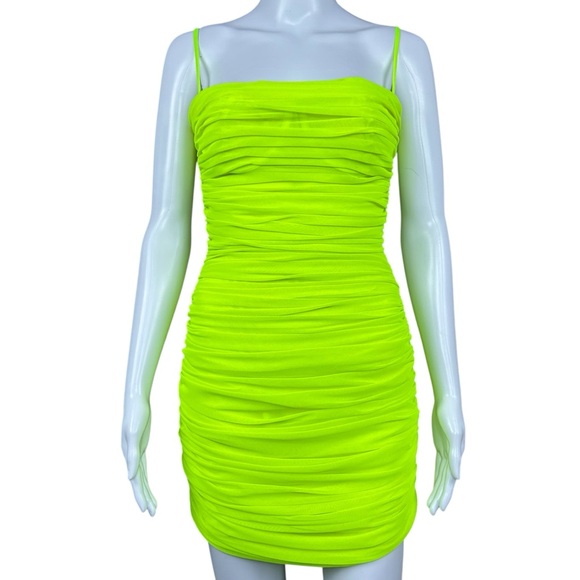 House of CB Ella Gathered Ruched Mesh Mini Dress Size M Event Party Coquette - Picture 5 of 16